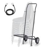 DaisyInner Heavy Duty Stacking and Banquet Chair Dolly, Holds 12 Chairs, with Oversized Rubber Wheels and Fixed Rope for Transport Easily Storage Solution, Black - Retail $148