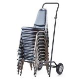 DaisyInner Heavy Duty Stacking and Banquet Chair Dolly, Holds 12 Chairs, with Oversized Rubber Wheels and Fixed Rope for Transport Easily Storage Solution, Black - Retail $148