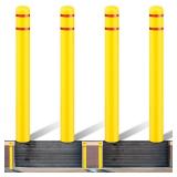 Pangda 4 Pcs Flat Top Bollard Covers Yellow and Red Bollard Post Sleeve for Home Parking Fence Pole Pipe (5\" X 52") - Retail $180