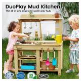 Tiny Land Outdoor Mud Kitchen for Kids, Wooden Play Kitchen with Water Tank, Water & Cooking Play, Sensory Fun, Weather-Resistant with Storage, Ideal for Toddlers Ages 3+, Retail $189