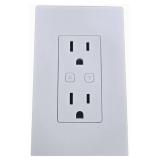 Commercial Electric Smart 15 Amp 120-Volt Tamper Resistant White Duplex Outlet Powered by Hubspace (1-pack)