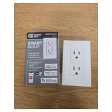 Commercial Electric Smart 15 Amp 120-Volt Tamper Resistant White Duplex Outlet Powered by Hubspace (1-pack)