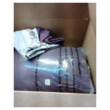 Chezmoi Collection Linnea 7-Piece Luxury Purple Cherry Blossom Floral Embroidery Bedding Comforter Set  Queen - Retail: $97