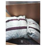 Chezmoi Collection Linnea 7-Piece Luxury Purple Cherry Blossom Floral Embroidery Bedding Comforter Set  Queen - Retail: $97