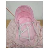 Badger Basket Folding Doll Cradle with Rosebud Fabric