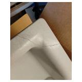 Elkay Quartz Classic 15-3/4  x 15-3/4  x 7-11/16   Single Bowl Dual Mount Bar Sink  Greystone (CRACKED) - Retail: $195