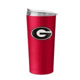 NCAA Georgia Bulldogs 20oz Powder Coat Tumbler: Portable Drinkware, Steel & Plastic (Damaged Lid)