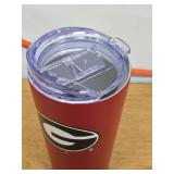NCAA Georgia Bulldogs 20oz Powder Coat Tumbler: Portable Drinkware, Steel & Plastic (Damaged Lid)