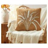 Way to Celebrate 16" x 16" Yellow Wheat Reversible Decorative Pillow Set of 2