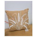 Way to Celebrate 16" x 16" Yellow Wheat Reversible Decorative Pillow Set of 2