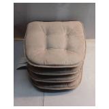 Pack of 4 - Chair Cushions Premium Pads Non Skid Slip Backed Set - Retail: $60