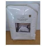 Threshold Full/Queen Box Stitch Faux Fur Comforter and Sham Set Ivory - Threshold