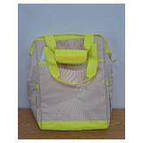 24 Cans/20.4qt Backpack Cooler - Sun Squad Beige/Yellow: PEVA Liner, Adjustable Straps