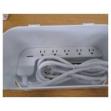Globe Electric Cord Management Box White: Cable Organizer & Cord Hider, 5" H x 10.94" D x 5.77" W