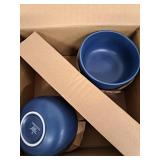 12pc Stoneware Tilley Dinnerware Set Blue - Threshold: Solid Dish Set, Microwave & Dishwasher-Safe, Service for 4 - Retail: $70