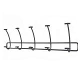 Threshold Bent Wire 5 Hooks Rail Black - Threshold: Wall Mounted Steel Hook Rack, Powder-Coated Finish, Decorative Coat Rack