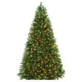7.5FT Pre-Lit Realistic Green Spruce Artificial Christmas Tree, Stand - Retail: $130
