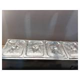 VEVOR Commercial Food Warmer, 1500W Electric Stainless Steel Steam Food Warmer with Glass Cover, 4-Pan Countertop Buffet Bain Marie with Soup & Perforated Ladles, for Catering, Restaurant & Party - Re