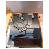 Prepac 4 Sided Revolving Display Cabinet, Black Storage Cabinet with 36 Adjustable Shelves Narrow DVD Storage Cabinet Ideal for Living Room 18.75" D x 18.75" W x 65" H (Damaged to one Piece)- Retail: 