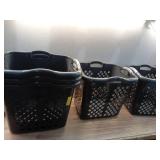Pack of 5 ,Home Logic 2 Bushel Plastic Lamper Laundry Basket  Black  Adults and Tweens