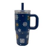 Pack of 4 ,YAYA My First Travel Tumbler for Toddlers 3+ with Reusable Straw and Spill-Safe Lid, 12oz, Snowflakes - Pink, Red, Green,