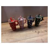 Pack of 4 ,YAYA My First Travel Tumbler for Toddlers 3+ with Reusable Straw and Spill-Safe Lid, 12oz, Snowflakes - Pink, Red, Green,