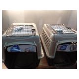 Pack of 2 ,Petmate Vari Plastic Travel Dog Kennel 28  Small/Medium Dog Crate for Pets 20-30 lbs  Taupe/Black - Retail: $126