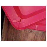 Sterilite Large Storage Bin, 18 Gallon Plastic Storage Container with Snap-On Lid, Pink, 8 Count (4 damaged lids)