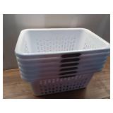 Sterilite 2 Bushel Laundry Basket, Large Plastic Laundry Basket with 4 Comfort Grip Handles, White, 6 Pac