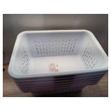 Sterilite 2 Bushel Laundry Basket, Large Plastic Laundry Basket with 4 Comfort Grip Handles, White, 6 Pac