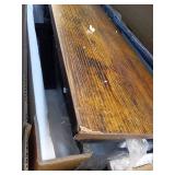 Platform Queen Bed Frame with Rustic Headboard and Footboard, Strong Steel Slat Support, No Box Spring Needed, Noise Free, Easy Assembly (Brown/Industrial Platform Queen Bed Frame) - Retail: $115