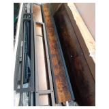 Platform Queen Bed Frame with Rustic Headboard and Footboard, Strong Steel Slat Support, No Box Spring Needed, Noise Free, Easy Assembly (Brown/Industrial Platform Queen Bed Frame) - Retail: $115