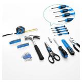 39 Piece Basic Home Tool Set Household Tool Set General Repair Small Hand Tool Kit in Toolbox Storage Case for Home Garage Office College Dormitory Use, Blue