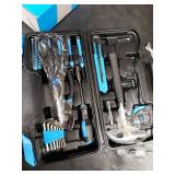 39 Piece Basic Home Tool Set Household Tool Set General Repair Small Hand Tool Kit in Toolbox Storage Case for Home Garage Office College Dormitory Use, Blue