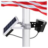 Solar Flag Pole Light, Flagpole Light Solar Powered Outdoor Bright LED 6000K Dusk to Dawn IP65 Waterproof with Bracket Clamp Fits 1.4-3 Pole Mount and Stakes for Ground Wall Mounting NO HARDWARE