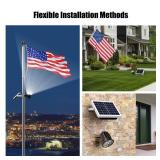 Solar Flag Pole Light, Flagpole Light Solar Powered Outdoor Bright LED 6000K Dusk to Dawn IP65 Waterproof with Bracket Clamp Fits 1.4-3 Pole Mount and Stakes for Ground Wall Mounting NO HARDWARE