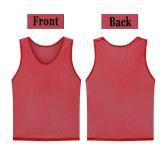 LTHYTY 10 Pack Scrimmage Vest/Team Training Jerseys/Sports Pinnies/Practice Jerseys/Soccer Bibs with Carry Bag Red