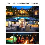 4 Pack String Light Poles for Outside, Thickened Metal Christmas Lights Hanger Pole Outdoor with Fork, Lighting Hanging Post Accessories for Patio Decor Garden Backyard Yard Outside Decorations