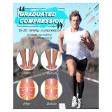 Athbavib 2 Pairs Compression Socks for Women & Men with Zipper 15-20 mmhg, Wide Calf Open Toe Plus Size Compression Socks Men, Knee High Compression Stockings for Flying Nurses Pregnant Women Travel