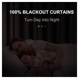 100% Blackout Shield Full Blackout Curtains for Bedroom 84 inch Length 2 Panels Set, Clip Rings/Rod Pocket Faux Linen Black Out Curtains for Living Room, Thermal Insulated, 50Wx84L, Beige