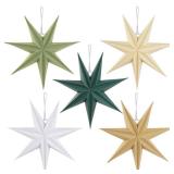 SUNBEAUTY Sage Green 7-Pointed 12 Inch Paper Star Lanterns Christmas Hanging Lamp Paper Decorations Shade Wedding Birthday Christmas Home Party Decorations