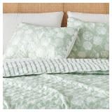 Great Bay Home Full/Queen Coastal Quilt Bedding Set, Summer Coastal Quilt with Shams, Beach 3-Piece Reversible All Season Bedspread Quilt Set. Lightweight Nautical Quilted Coverlet. Large Seashells