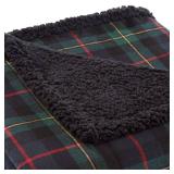 Eddie Bauer - Throw Blanket, Brushed Fleece & Plush Sherpa Bedding, Throw Blanket for Couch & Bed (Pine Tartan Dark Green, 50 x 60)