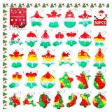 Christmas Pop Fidget Toys Bulk Its Christmas Party Favors for Kids 30 Pack Mini Pop Keychain It Stocking Stuffers for Kids Goodie Bag Stuffers Fidgets for Classroom Prizes Student Birthday Party Gifts