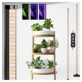 JarryStart 2PCS Grow Lights for Indoor Plants, 384 LEDs 42W Vertical Full Spectrum Grow Light 65 Inch Standing Grow Lights with Timer 3 Light Modes 5-Level Dimmable Wide Coverage