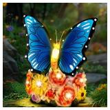 Linkax Butterfly Gifts for Women Mom Grandma Sister, Grandma Christmas Gifts, Butterfly Statue Solar Lights Outdoor Garden Decor for Outside Yard Patio Balcony Front Porch Home Decorations Ornaments