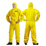 YIBER Hazmat Suit Disposable Coverall | Full Body Painters Suit in 7 Sizes with Multiple Specifications for Men & Women - Medium, Yellow, 1