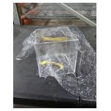 HBlife Clear Tissue Box Cover Square Acrylic Tissue Box Holder with Gold Plated Legs Napkin Dispenser Dryer Sheet Container for Bathroom