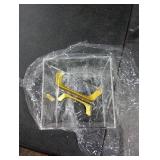 HBlife Clear Tissue Box Cover Square Acrylic Tissue Box Holder with Gold Plated Legs Napkin Dispenser Dryer Sheet Container for Bathroom