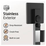 18/8 Stainless Steel Handheld Shower Head, KES High Pressure Rain Shower & Built-in Power Wash with Patented Auto-Reset Design, 70 Long Hose & Adjustable Brass Joint Holder, Matte Black DP300F18-BK